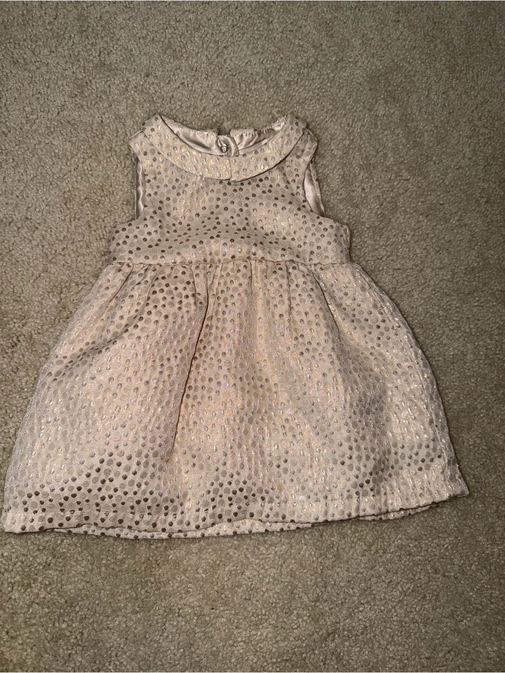 Cat & Jack Ivory Metallic Dot Party Dress